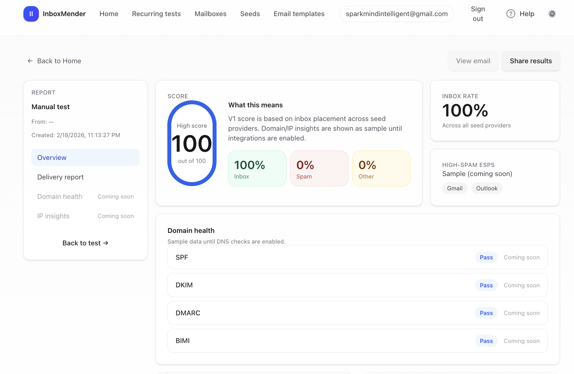 Report overview screenshot
